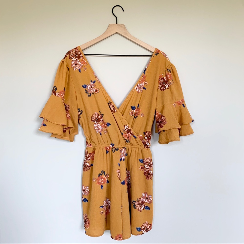 Floral Marigold Romper